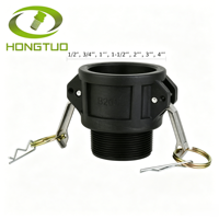 Acoplamiento Camlock Tipo B de PP, Adaptador de Tanque IBC con Rosca Macho BSP NPT de 2 Pulgadas a 3/4 Pulgadas, Conector para Manguera de Riego de Jardín