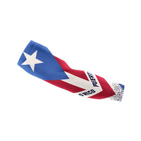 Nouveau design 2026 Manchon de bras en soie glacée avec drapeaux des Caraïbes, personnalisable Jamaïque Haïti, pour sports de plein air