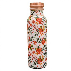 Leak Proof <b>Copper</b> <b>Drinking</b> <b>Bottle</b> Screw Cap Lid Luxury Handmade Eco-Friendly Dishwasher Safe Wedding Back-to-School Use - Product Image 1
