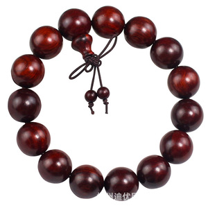 Bracelet en bois de rose indien, perles de 18 mm, haute densité d'huile, coulant dans l'eau, bijoux de cérémonie religieuse unisexe - Product Image 2
