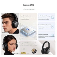 Headphone Nirkabel EU 2027 Compliance dengan Baterai Lepas Pasang, 6.0 ANC Over Ear, Suara Stereo HiFi, Mic untuk Olahraga