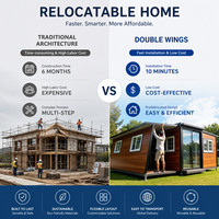 Casa Contenedor Plegable Portátil de Alta Calidad de 20 pies, Casa Contenedor Prefabricada Plegable y Móvil