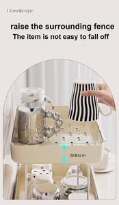 Venta al por mayor, organizador multifunción, sentido avanzado, taza de lujo, hogar, debajo del fregadero, estante de plástico multicapa para grietas - Product Image 4