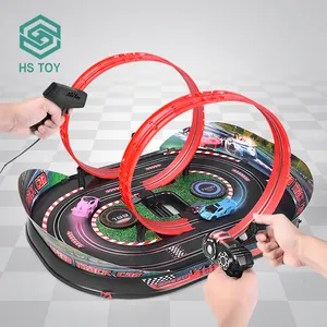 HS 1:59 araba taşınabilir elektrikli süper el Slot araba yarışı oyuncak çift parça yetişkinler için Set
