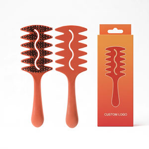Brosse à cheveux ventilée écologique, démêlante, massante et coiffante, avec manche en paille de blé, poils en nylon et en poils de sanglier - Product Image 2
