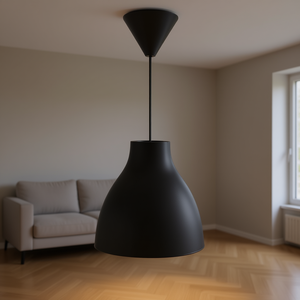 Luminaire suspendu E27 205x180x650mm Finition noire mate Design moderne - Product Image 3