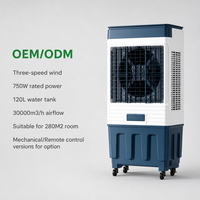 Ventilateurs de refroidissement d'air évaporatif industriels pour CPU, refroidisseur commercial haute capacité avec 3 vitesses de ventilation pour serre