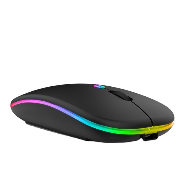 Hot Sale High Quality Wireless 2.4G BT Thin Wireless Charging Mouse LED Light Game Computer Wireless Dual Mode Mouse