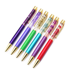 Stylos à bille en métal de haute qualité avec logo personnalisé en gros, boule de fleurs en cristal de diamant, couleurs personnalisées, options d'encre multicolores - Product Image 1