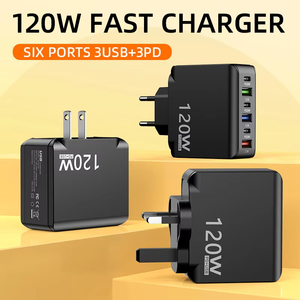 120W EU Chúng Tôi Anh <span class=keywords><strong>3</strong></span> <span class=keywords><strong>USB</strong></span> <span class=keywords><strong>3</strong></span> Loại C Cổng Nhanh Chóng Sạc Điện Thoại Tường Sạc Adapter Đối Với iPhone 16 15 14 13 12 11 Pro Max Xiaomi Samsung - Product Image 3