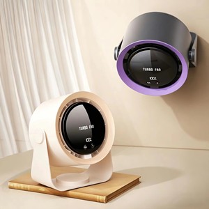 <b>Mini</b> Portable <b>USB</b> Rechargeable <b>Fan</b> 100 Speeds Stepless 3D Soft Airflow LED Display Desktop/Wall Mount Ultra Low Noise Cooling - Product Image 6