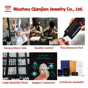 Qianjian-pietre di moissanite sciolte, test del diamante superato, pietre di GRA, vendita all'ingrosso