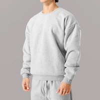 Sweat-shirt col rond lourd pour homme, personnalisé OEM, sans poche, couleur unie, pull vierge, fabricant