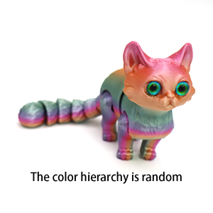 Creative 3D Printed Cat Toy Model Cute and Trendy Moving Joint Animal & Dinosaurs Ornament for Children - Product Image 4
