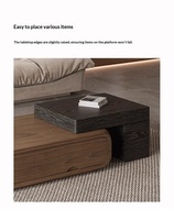 Table basse en bois massif couleur noyer pour salon, petit appartement, style moderne, simple, vintage, Wabi-Sabi, meuble TV