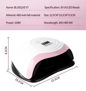 Effiziente 168W Professionelle UV-<span class=keywords><strong>LED</strong></span>-Nagellampe für den Saloneinsatz Härtet Alle Gel-Typen Schnell mit 36 Hochleistungs-LEDs Universelle Spannung - Product Image 2