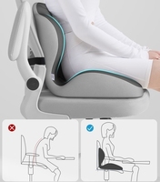 Coussin de chaise de bureau en mousse à mémoire de forme extra-dense, antidérapant, en forme de L, orthopédique et pour le coccyx, pour siège et dossier, fabricant