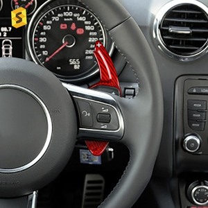 ES garniture intérieure de voiture, accessoires intérieur de voiture, palette de volant, levier de vitesse pour Leon <span class=keywords><strong>Cupra</strong></span> MK3, accessoires de voiture en carbone - Product Image 1