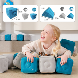 Ropecube Magnetic &amp; Inflatable <strong>Building</strong> <strong>Blocks</strong> For Kids: Big Educational Toys, Fun STEM Construction Play For Children 100/set - Product Image 4