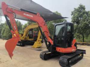 รถขุดขนาดเล็ก Kubota U55 CE EPA 5 ตัน สำหรับงานขุดเหมือง ผลิตในญี่ปุ่น รุ่น Kubota KX155 U56-5 KX057 KX163 รถขุดตีนตะขาบขนาดเล็ก - Product Image 3