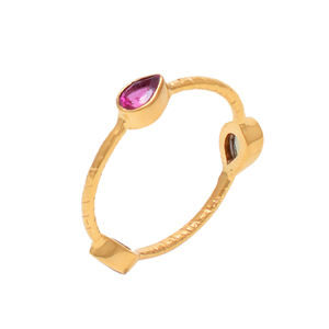 Anillo de múltiples piedras preciosas de corte de pera chapado en oro de Plata de Ley 925 de la mejor calidad, joyería de moda hecha a mano - Product Image 1