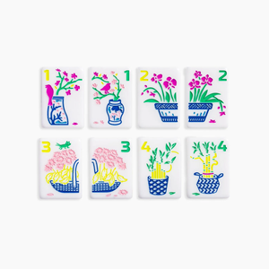36x25x18mm Size <b>White</b> <b>Acrylic</b> Mahjong Tiles Complete Set, Portable Mahjong for Travel, Vacation & Party Entertainment - Product Image 6
