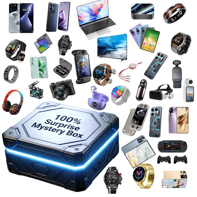 Mystery Gift Box High Quality Digital Random Blind Box 100% Includes 5 Electronics Watch Earphone Phone Laptop More 3C Surprise