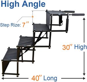 4 ขั้นตอนพับ<span class=keywords><strong>บันได</strong></span>สัตว์เลี้ยงแบบพกพาน้ําหนักเบาอัตโนมัติขนาดใหญ่สุนัข Cat <span class=keywords><strong>บันได</strong></span>สําหรับรถยนต์รถบรรทุก SUVs Cargo โซฟาเตียงสูง - Product Image 4