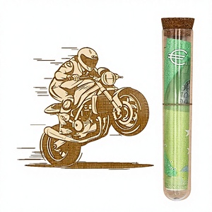 ZUKLA - Caja de Regalo de Madera con Forma de Motocicleta y Tubo de Ensayo - 13x10cm - Para Hombres y Mujeres - Product Image 1