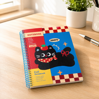 Carnet spirale A4 mignon motif ours et pingouin, 120 feuilles, papier ligné et quadrillé détachable, fournitures scolaires en gros