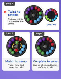 Rompecabezas educativo de plástico para aprendizaje, rompecabezas de bolas y juego de bolas, juguete de viaje para niños y adultos - Product Image 3