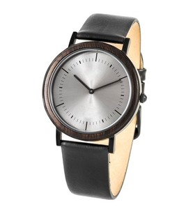 Montre-bracelet homme chic et décontractée 2025 en <span class=keywords><strong>bois</strong></span> de luxe avec <span class=keywords><strong>lunette</strong></span> en <span class=keywords><strong>bois</strong></span> de rose teinté, boîtier mat prune, cadran rose poudré et bracelet en cuir gris - Product Image 2