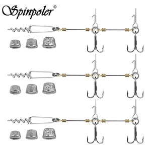 Hameçon de pêche lesté Spinpoler pour gros gibier, montage Stinger pour brochet, hameçon triple robuste en acier à vis, poids 5g 7g 10g 15g 20g, lestes pour eau salée - Product Image 1