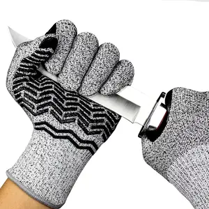 काले सिलिकॉन खाद्य-ग्रेड पांच-स्तरीय एंटी-कट एंटी-स्लिप दस्ताने पहनने के लिए प्रतिरोधी हाथ सुरक्षात्मक दस्ताने