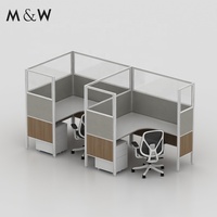 M & W Bureau de style moderne Mobilier professionnel Cloison modulaire Poste de travail Cabine de bureau