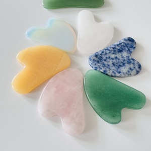 Chất lượng cao Rose Quartz trắng pha lê thạch anh tím hồng tím trắng gua SHA hình trái tim ngọc bích đá gausha cho khuôn mặt - Product Image 5