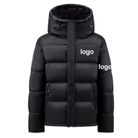 Maßgeschneiderte Wintermode Designer Daunenjacke aus Nylon, wasserdicht, Schwarz, Übergröße Herren Pufferjacke mit Logo Großhandel