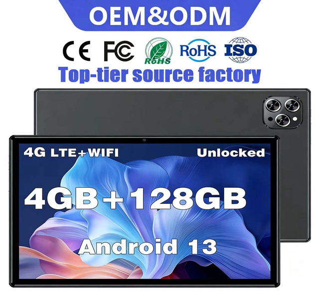KINGTOP Luxury 10.1-Inch Android 13 Tablet PC Intel Octa Core 1.3GHz 4GB RAM 1920x1200 Touch Screen USB-C 4G WiFi Professional