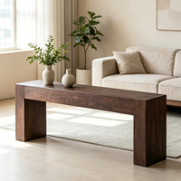 Console d'entrée mobile en bois massif style Wabi-sabi, table d'appoint murale pour couloir, plateau en bois vintage, entrée, salon