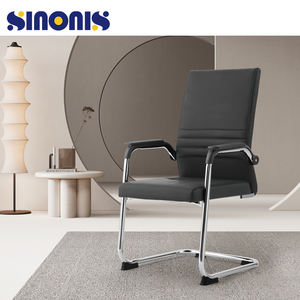 Chaise de conférence en cuir Sinonis, mobilier de bureau, chaise de visiteur exécutive en cuir, chaises d'invitées de bureau - Product Image 3