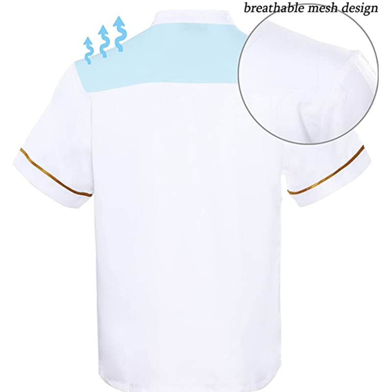 Unisex Short Sleeve Chef Jacket with Chef Uniform for Restaurant