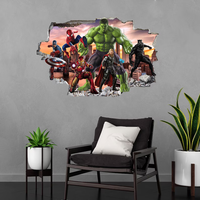 Papier Peint Mural Haute Résolution Personnages Avengers pour Chambre d'Enfant, Hôtel, Suite Enfant - Décoration Murale Équipe de Super-Héros