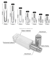 Vente flash - Flacons de parfum en verre carrés - 5 ml, 7 ml, 10 ml, 20 ml, 30 ml, 50 ml, 100 ml - Flacons de parfum vides rechargeables