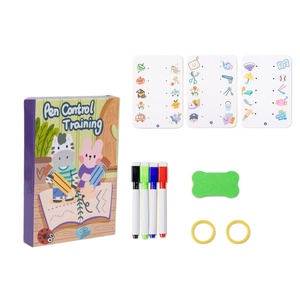 Livre d'entraînement <span class=keywords><strong>à</strong></span> la maîtrise du stylo Montessori pour la maternelle, cartes postales de peinture éducatives, lignes simples, graffiti effaçables - Product Image 1