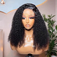 Perruques en cheveux humains vierges bruts indiens 100% naturels, alignées aux cuticules, bouclées crépues, courtes, style bob, avec dentelle, sans colle, pour la vente en gros