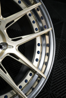 Nouvelles jantes forgées sur mesure 18-22 pouces 5x112 5x120 en 2 pièces, finition champagne doré poli, rivets, 10 branches, alliage 25 mm pour Audi Tesla