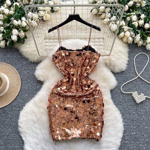 Moda Yeni Pullu Seksi Mini Balo Parti Kadın Elbisesi - Product Image 4