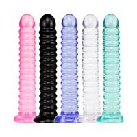 Dildo de rosca súper grande y largo, transparente de cristal, de gelatina, súper realista, juguete sexual para adultos, venta al por mayor, novedad