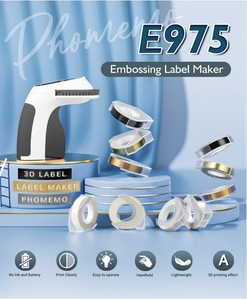 Phomemo E975 étiqueteuse de gaufrage autocollant d'étiquette d'imprimante portative vintage 3D adapté aux bandes d'étiquettes de gaufrage <span class=keywords><strong>dymo</strong></span> pour la maison - Product Image 2
