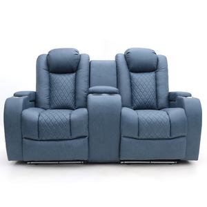 Canapé <span class=keywords><strong>inclinable</strong></span> électrique en cuir Geeksofa moderne pour 6 personnes, ensemble <span class=keywords><strong>de</strong></span> canapé home cinéma 3 2 1 avec console et table rabattable - Product Image 3